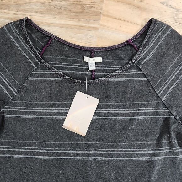 🔹️NWT Urban Outfitters Ecote Gray Striped Long Sleeve Top Large - Picture 3 of 9